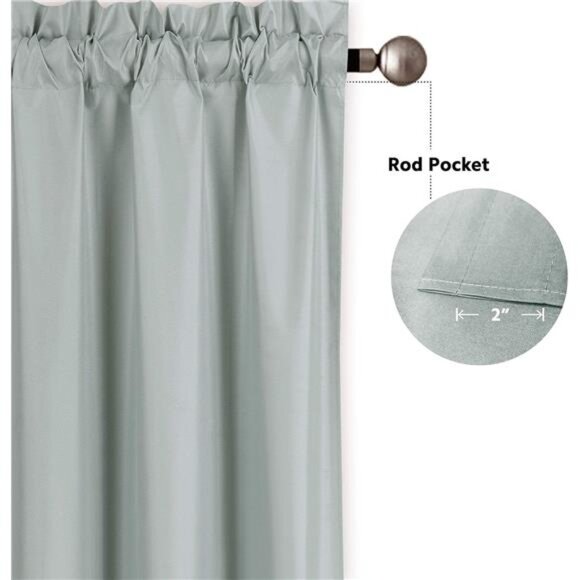 3 Pieces Solid Color Kitchen Curtain Set Tier and Valence with Rod Pocket - Picture 3 of 5